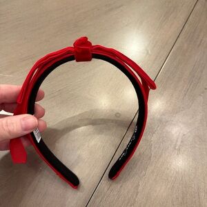 Brianna Cannon Red Velvet Bow Skinny Headband